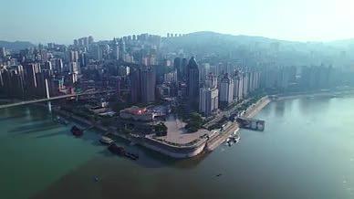 4k航拍重庆涪陵两江广场城市建设视频的预览图